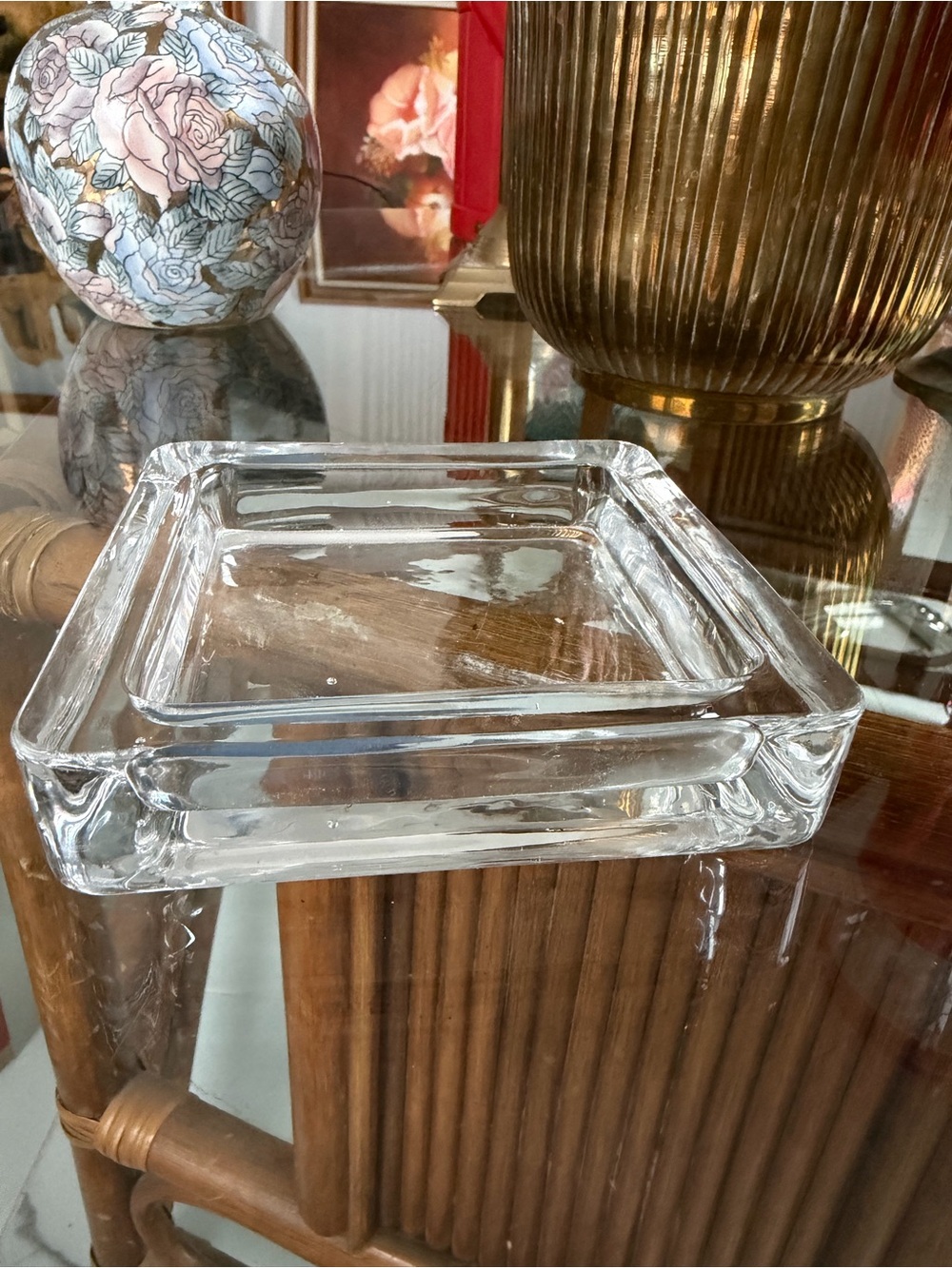 Clear Glass Square Tray - Versatile Home Bath Accessory ashtray